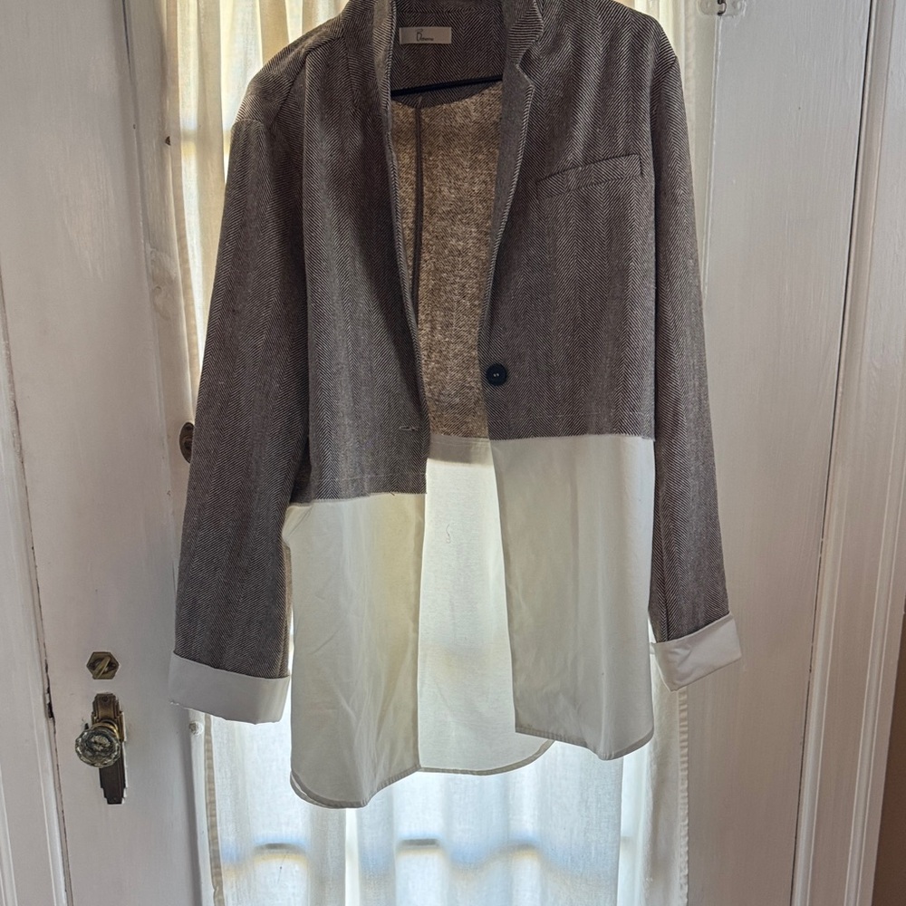 Boheme Two-Tone Blazer in Brown and Cream